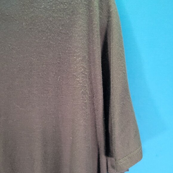 A.Ok Coevolution Womens Olive Green Twist Front V-Neck Short Sleeve Top Size L - Picture 10 of 10
